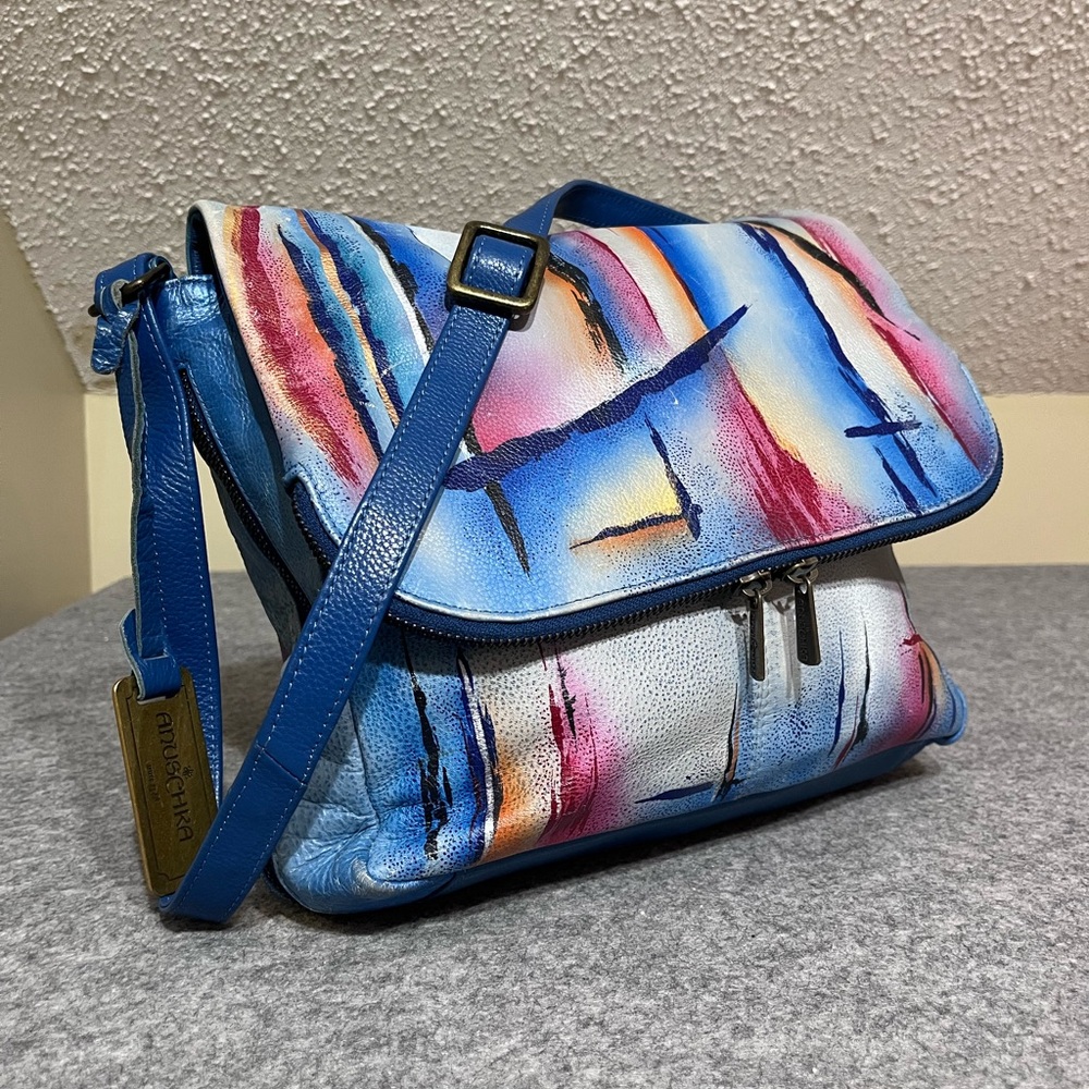 Anuschka Hand-Painted Leather Crossbody Bag